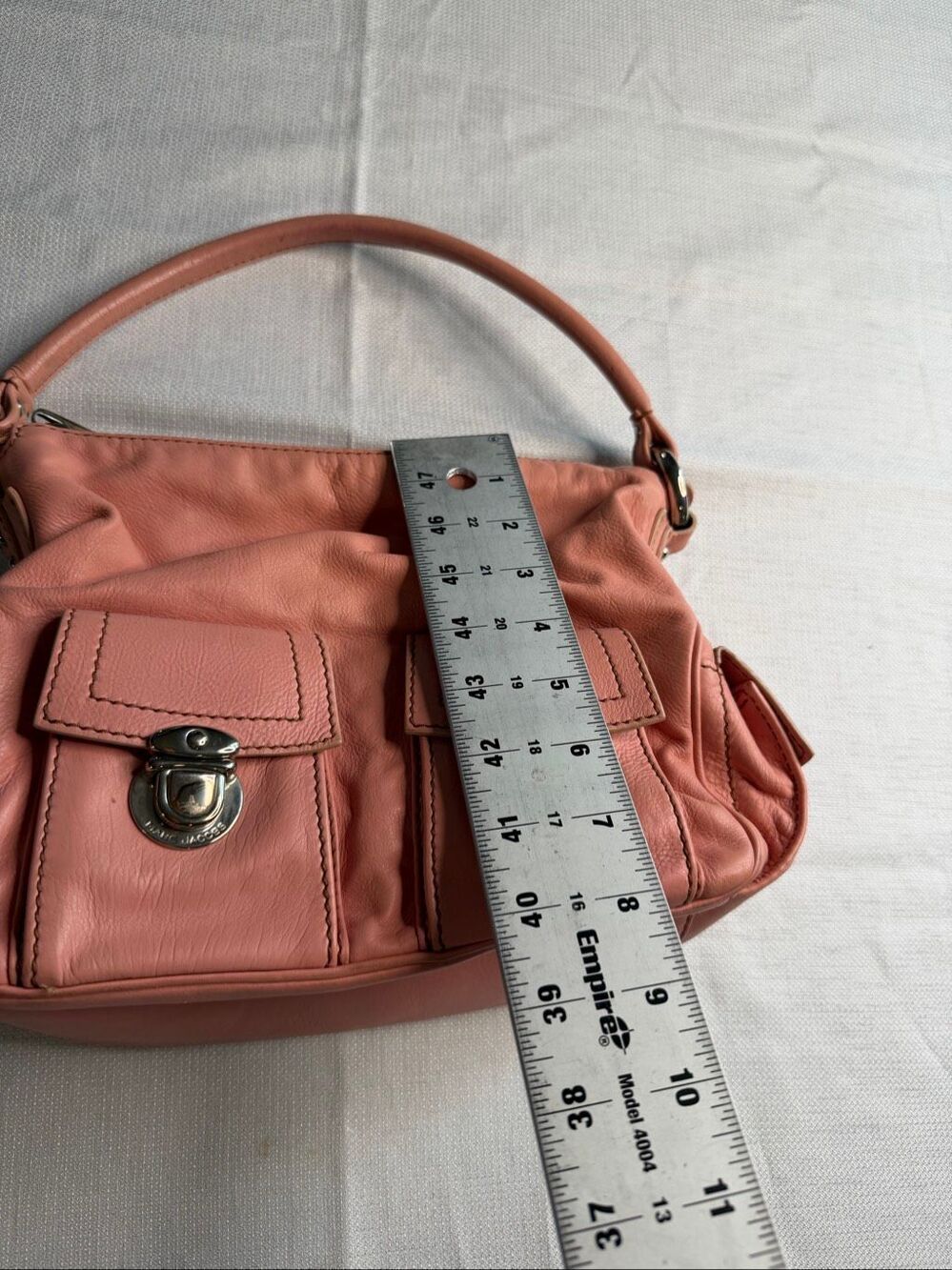 Marc Jacobs Blake Blush Pink Y2K Leather Multi Pocket Hobo Purse Handbag - Picture 11 of 16